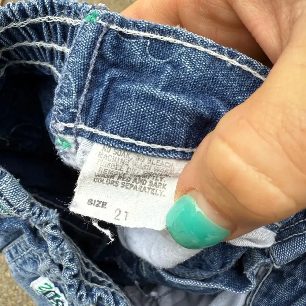 Vintage 80s OshKosh B'Gosh 2T Pleated Baggies Jeans Snap Talon Zipper